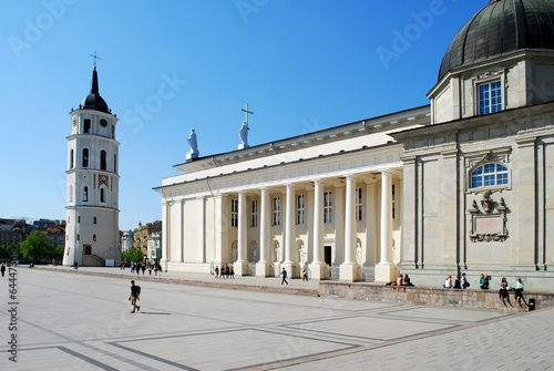 Obraz na płótnie The Cathedral place in Vilnius city on April 26, 2014 w salonie