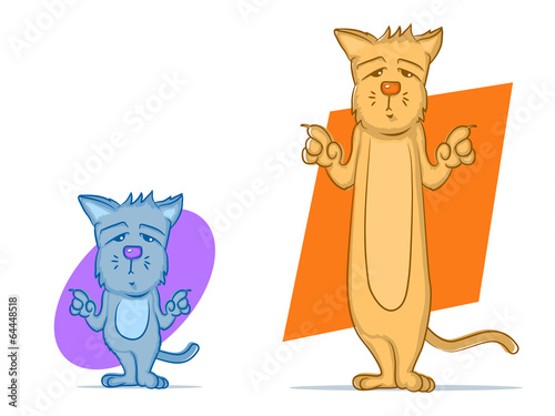 Cat Cartoon/Short and Tall