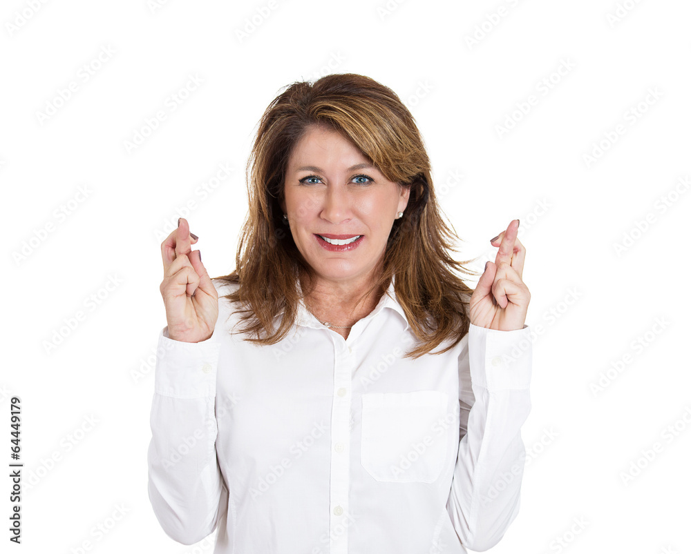 fingers crossed, hoping for best, wishful female fingers crossed, hoping for best, wishful female