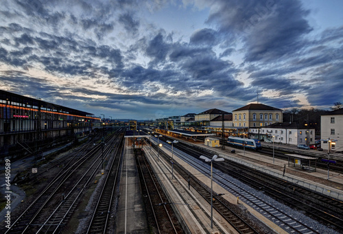 evening train station