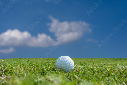 golf ball and blue sky