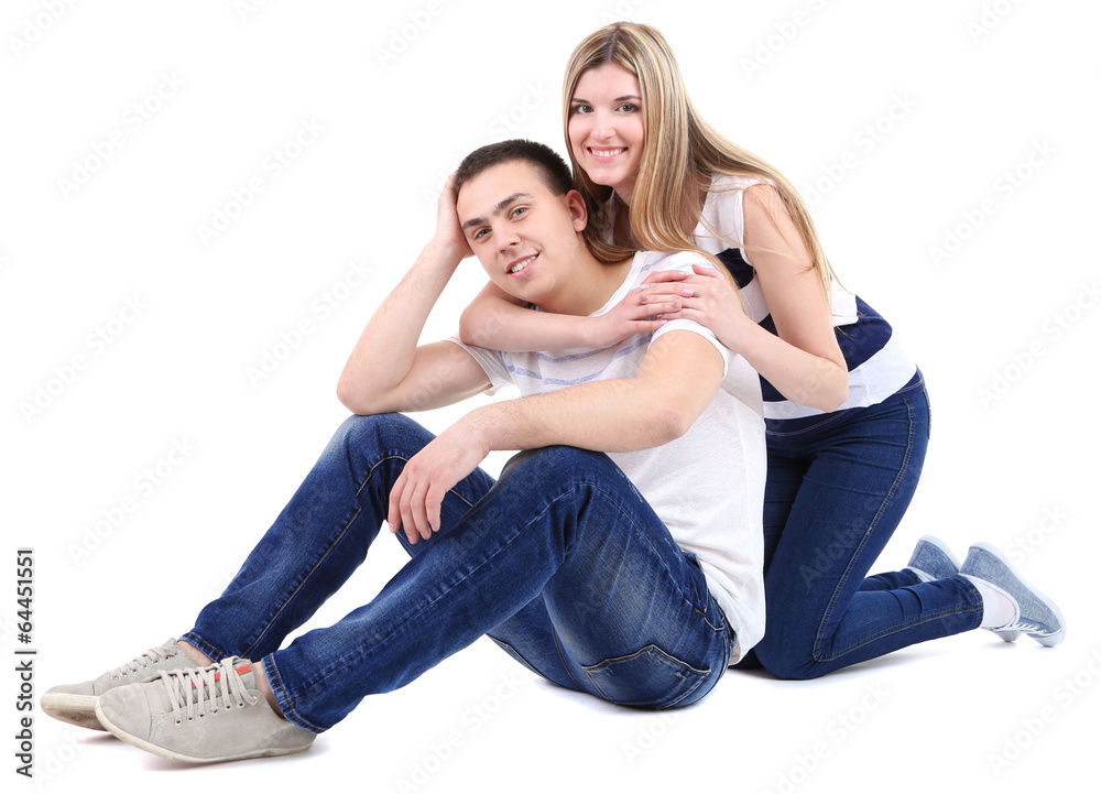 Loving couple isolated on white Loving couple isolated on white