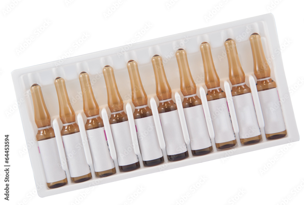 Injection ampule pack show medicine concept Injection ampule pack show medicine concept