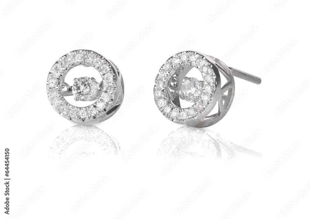 Diamond Halo floating stud earrings Diamond Halo floating stud earrings