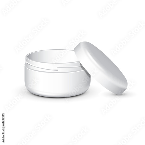 Cream, Gel Or Powder, Light Gray, White, Opened Empty Jar Can