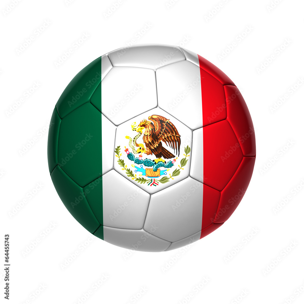 Naklejka premium football ball with mexico flag
