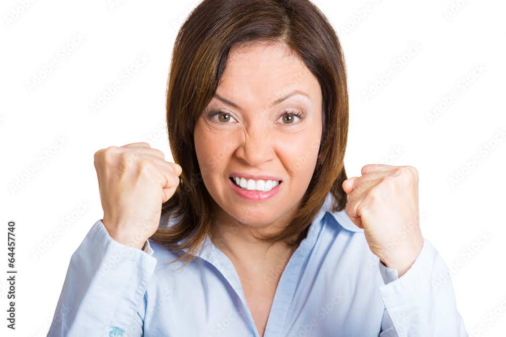 Portrait mad frustrated woman isolated white background Portrait mad frustrated woman isolated white background