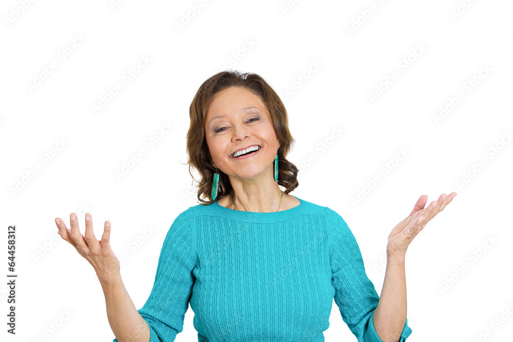 Happy surprise. Excited senior elderly woman on white background Happy surprise. Excited senior elderly woman on white background