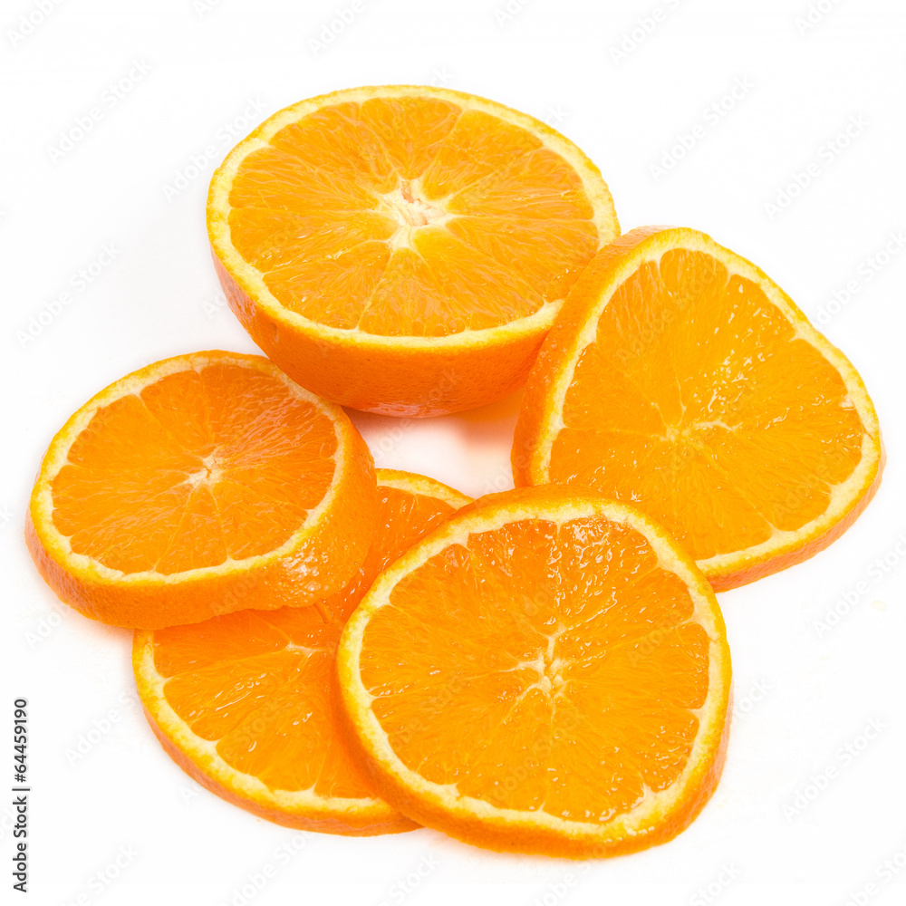 Sliced Orange on White Sliced Orange on White