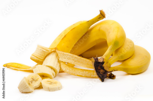 Sliced Banana on White