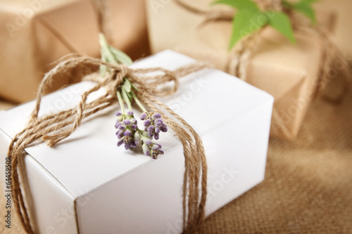 Handmade Gift Box with Lavender Sprig