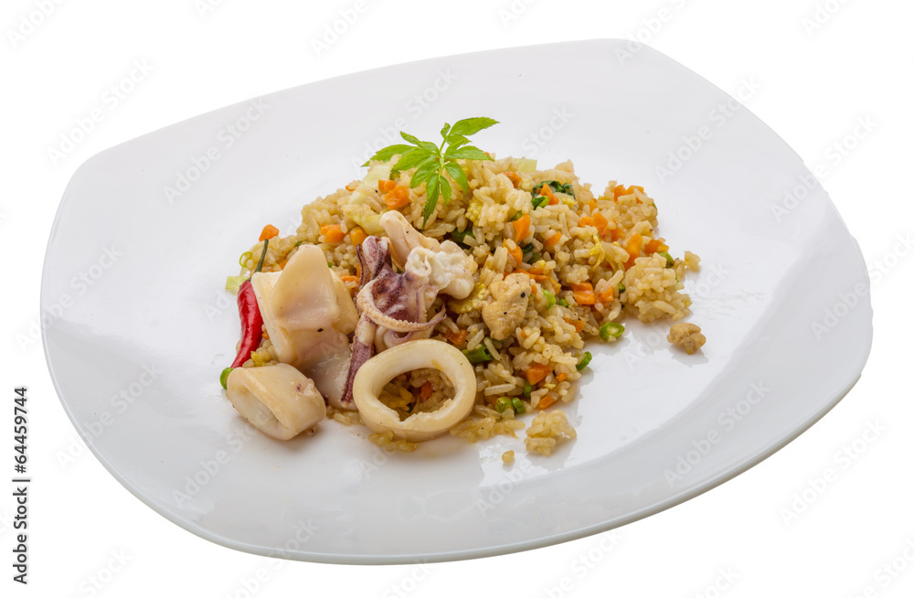 Fried rice with calamari Fried rice with calamari