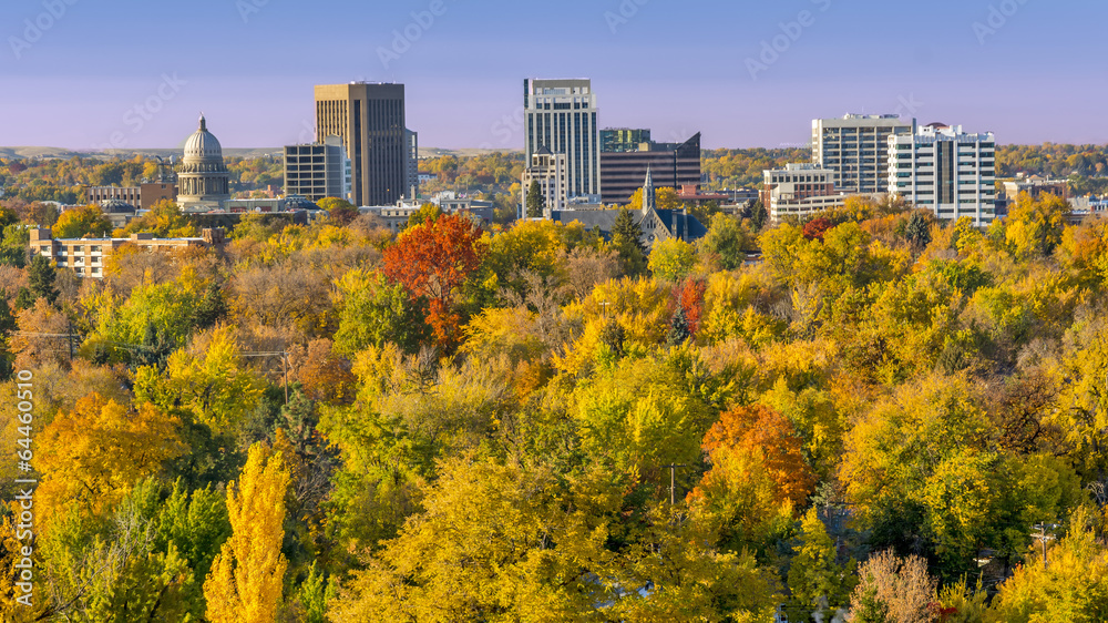 Obraz premium City of trees Boise Idaho in the fall