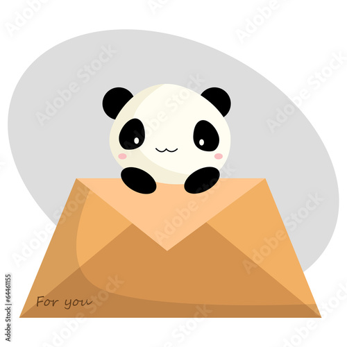 Fototapeta Naklejka Na Ścianę i Meble -  Panda and Letter