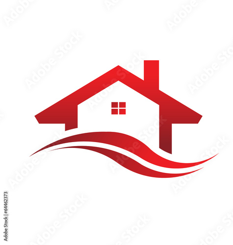 Red house real estate logo image