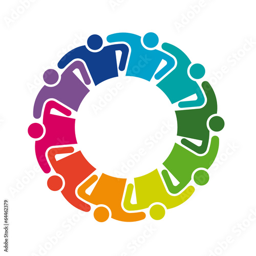 Teamwork Hug 10 Group of People logo