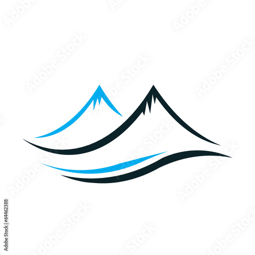 Mountains with steep peaks logo