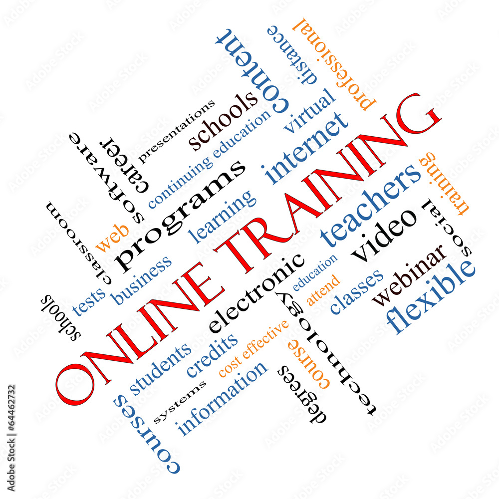 Online Training Word Cloud Concept Angled