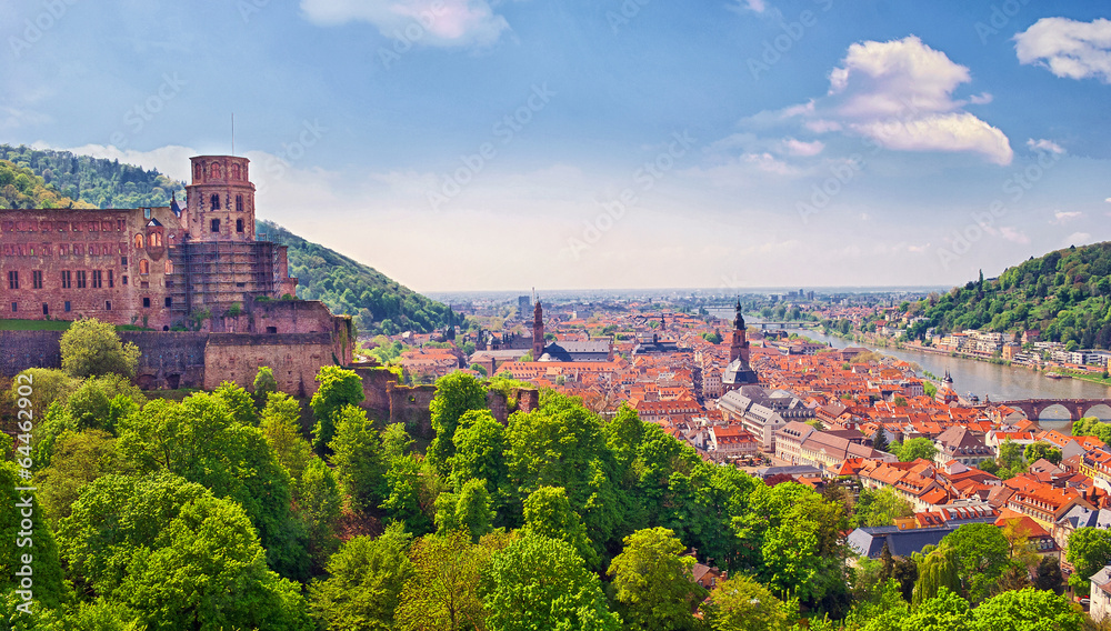 Heidelberg am Neckar mit Schlossruine
