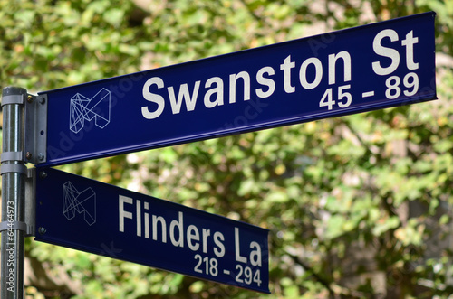 Swanston Street and Flinders lane  - Melbourne © Rafael Ben-Ari