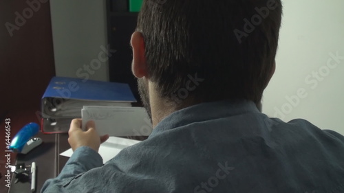 Business Man Opening An Envelope