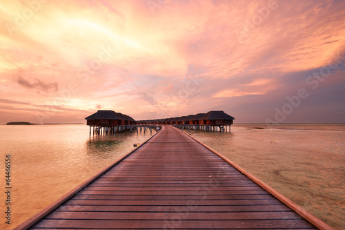 Sunset at Maldivian beach