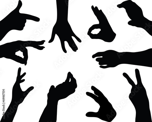 Silhouettes  of hands, vector