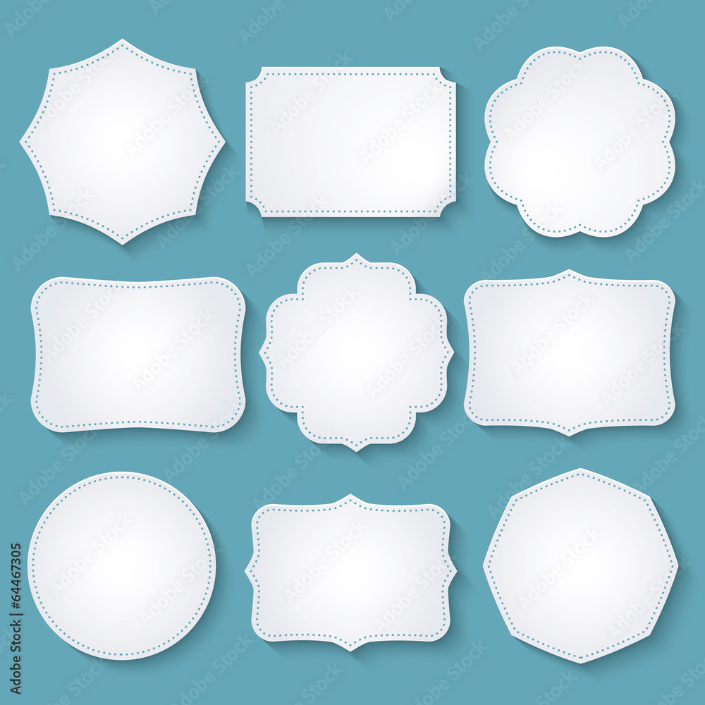 Vector set of paper decorative frames Vector set of paper decorative frames