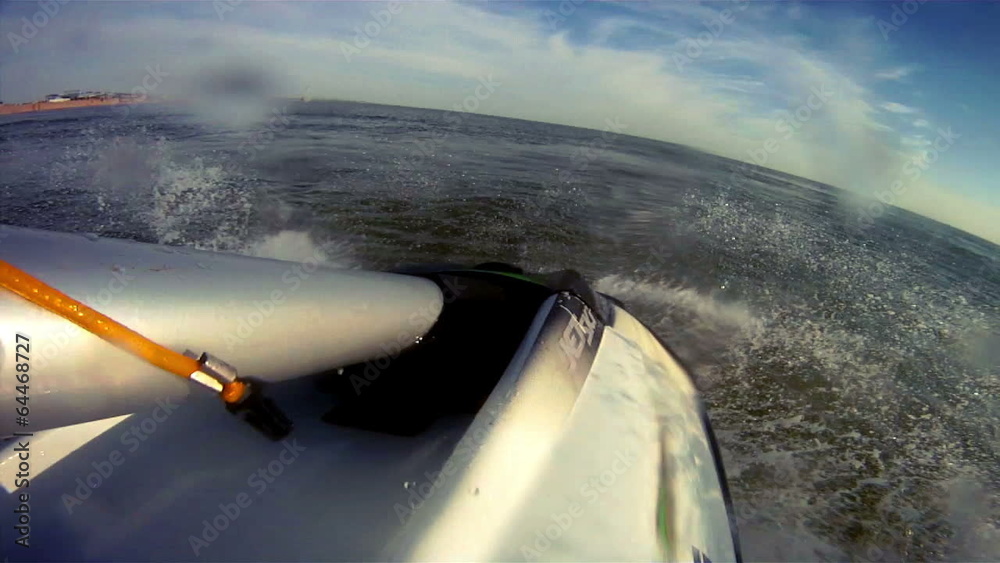 Jet ski on waves
