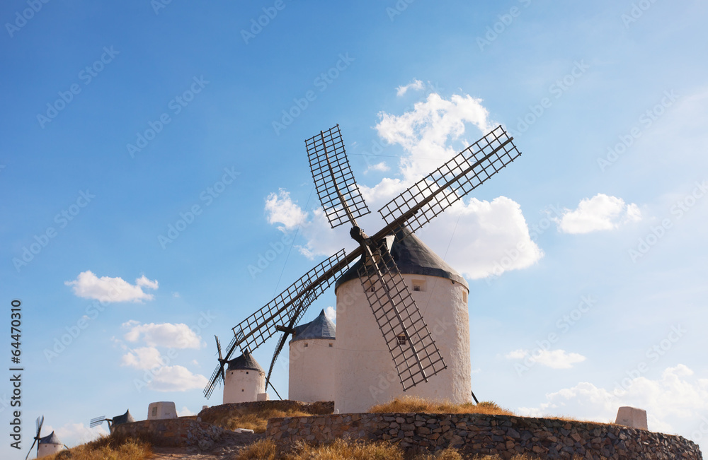  windmills of the municipality of Konsuegra. Spain - obrazy, fototapety, plakaty 