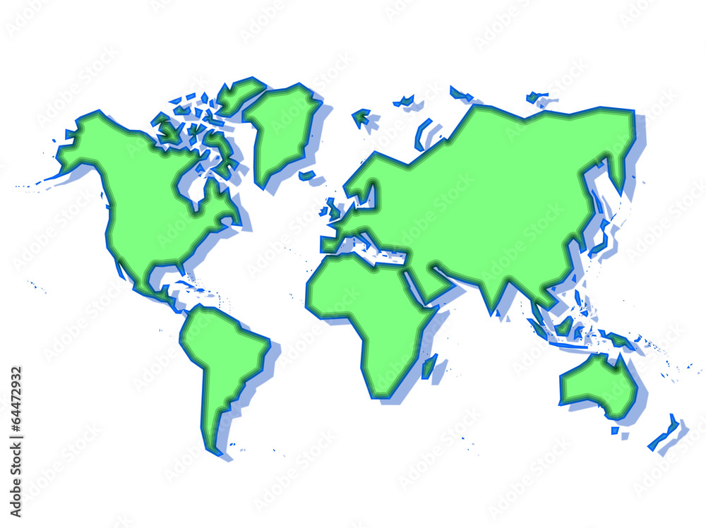 Schematic world map in green