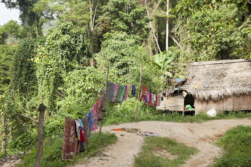 Orang Asli village in Taman Negara, Malaysia photo