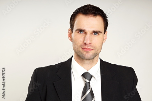 Portrait of man in suit, left you can write some text