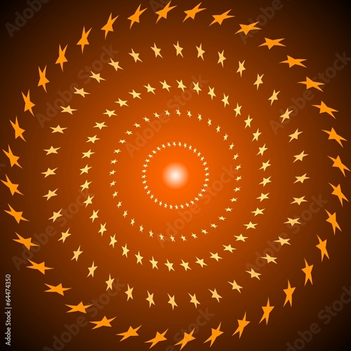 glowing stars sun on brown background