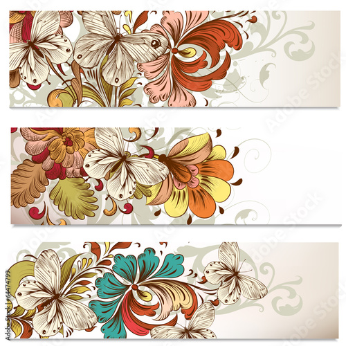 Business cards set with swirls for design