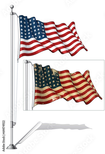 Flag Pole US Flag WWI-WWII (48 stars)