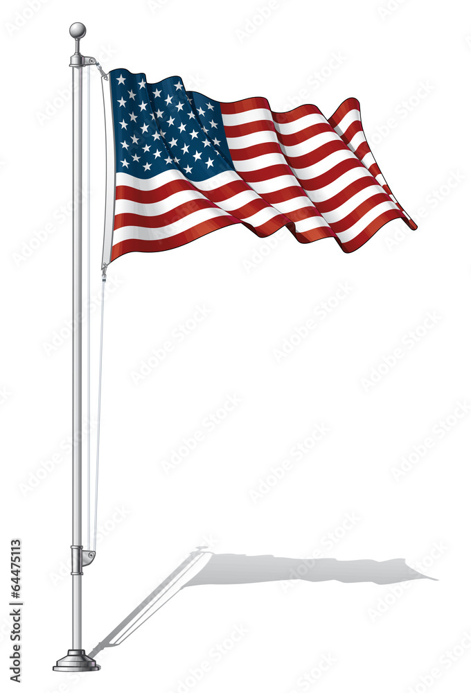 Naklejka premium Flag Pole USA.