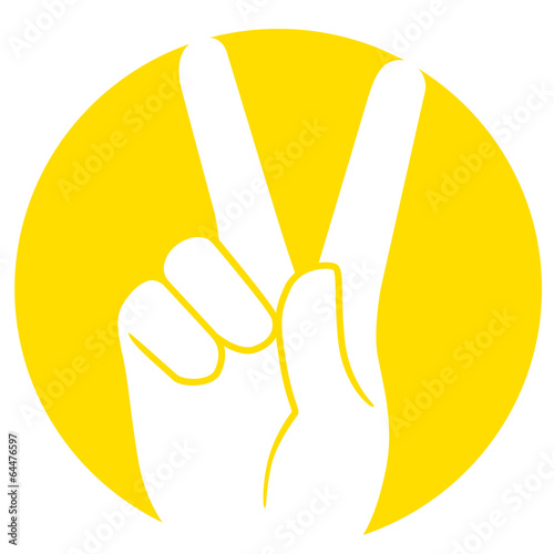 Victory V peace hand sign