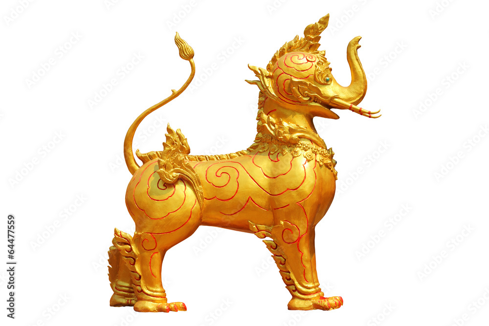 golden animal statue in thai  legend