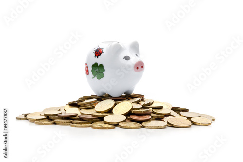 Sparschwein auf Münzen