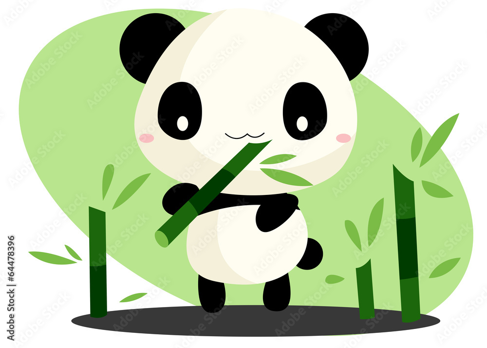 Naklejka premium Panda and Bamboo