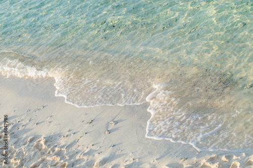 Soft wave of the sea on the sandy beach