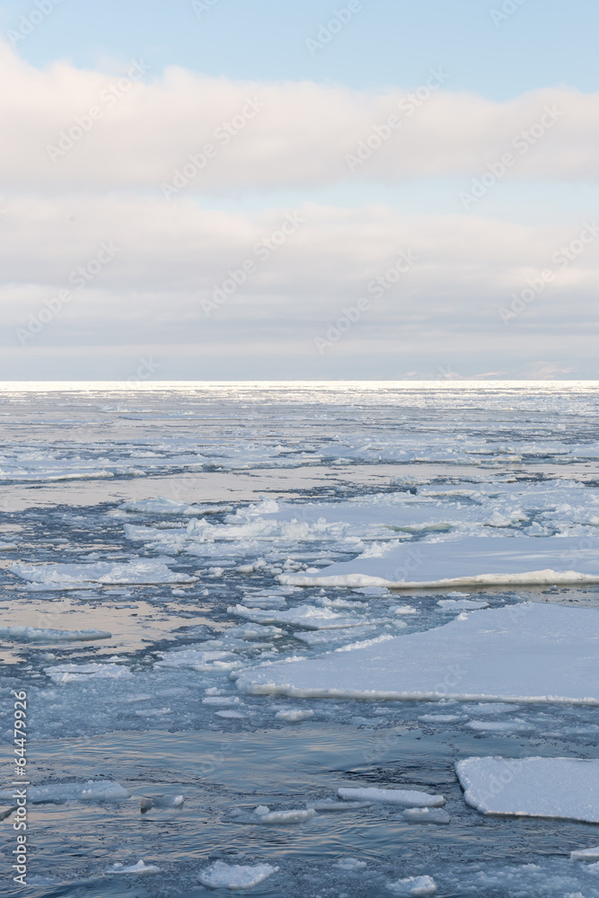 Drift ice, Sea of Okhotsk, Japan