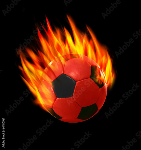 Roter Brennender Fußball