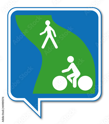 Logo voie verte. Piétons et cycles.
