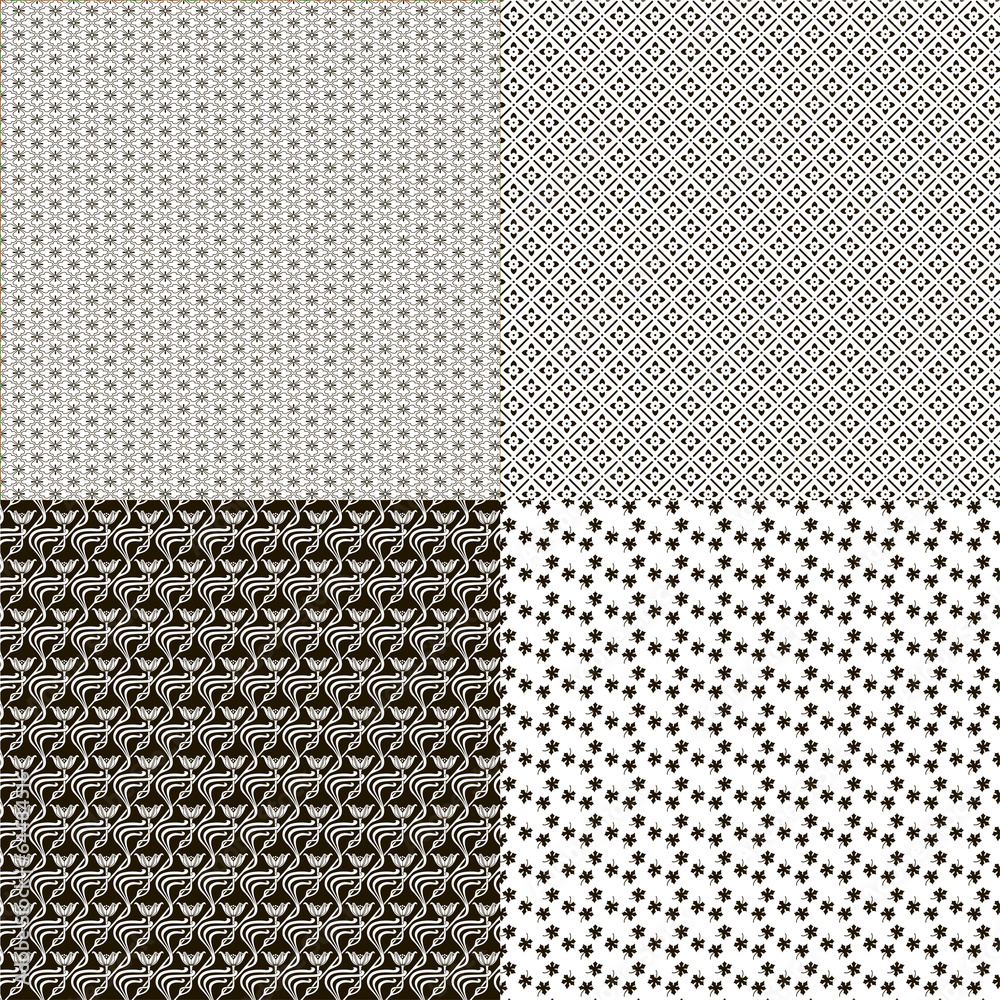 Set of seamless textures patterned Set of seamless textures patterned