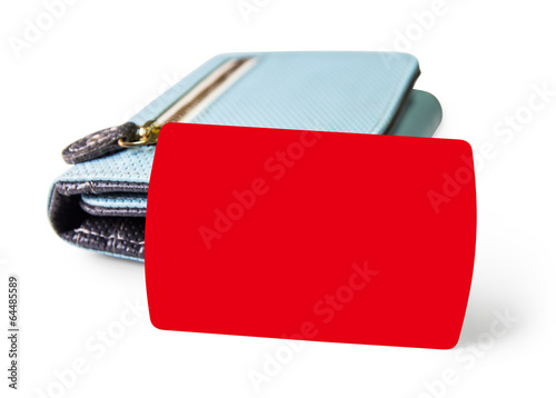 Blank credit card and  wallet on white background