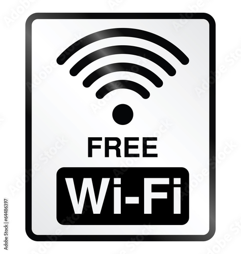 Monochrome free WiFi public information sign
