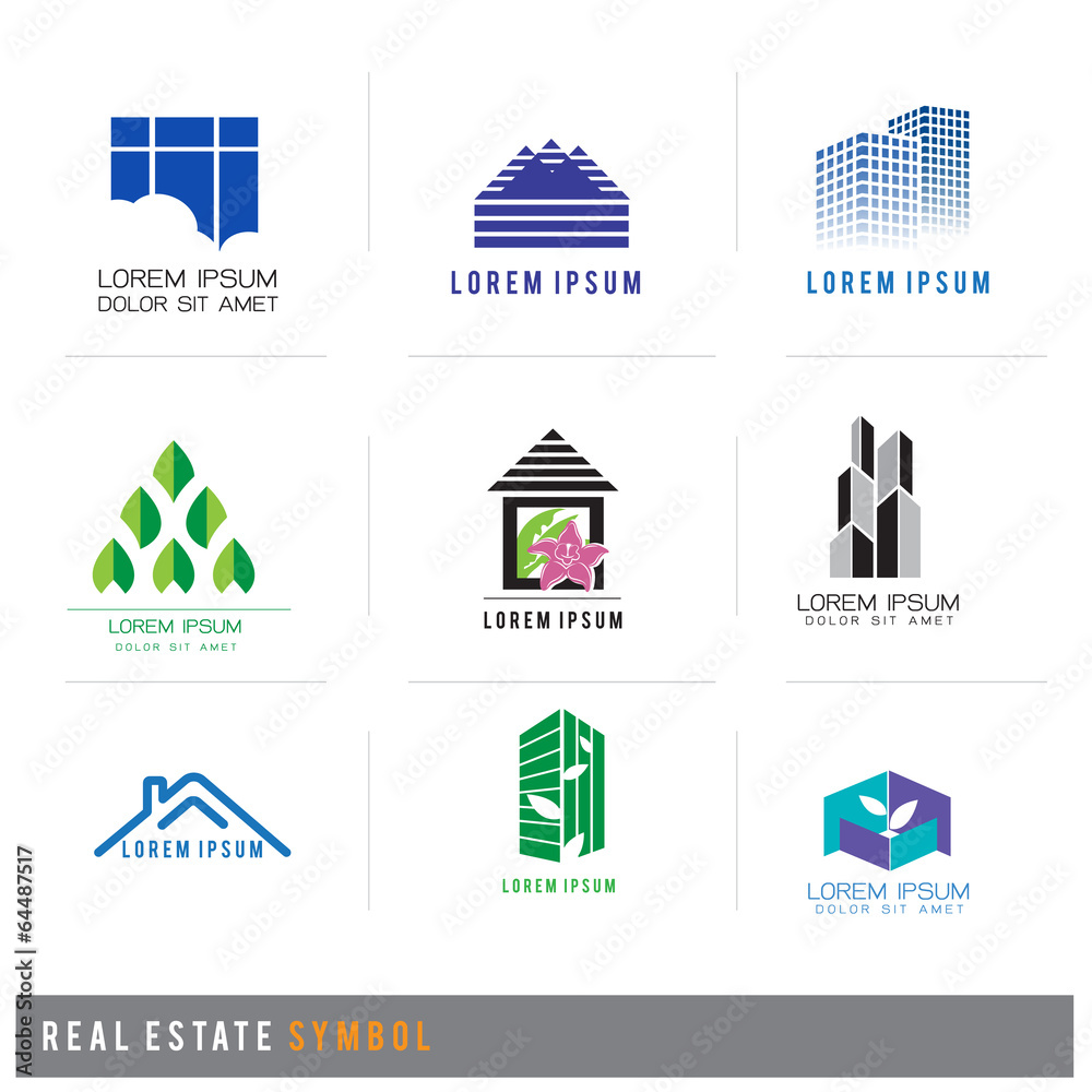 real estate symbol set, vector illustration