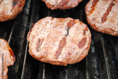 Summertime Beef Burgers on a Summer Grill photo